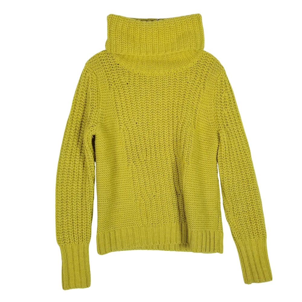 Banana Republic Turtleneck Sweater Women S Yellow Merino Alpaca Italian Yarn